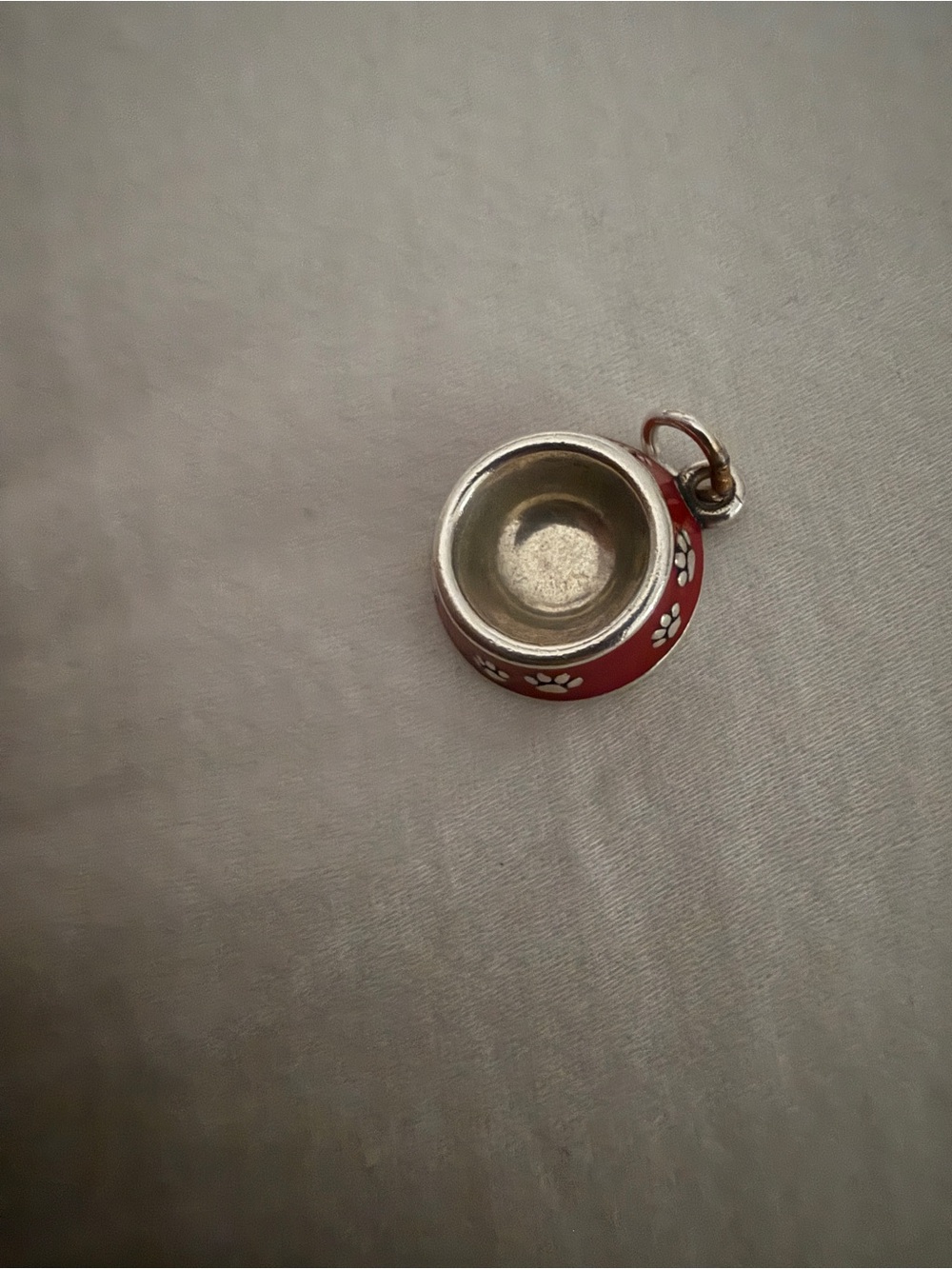 Red Paw Print Pet Bowl Charm James Avery